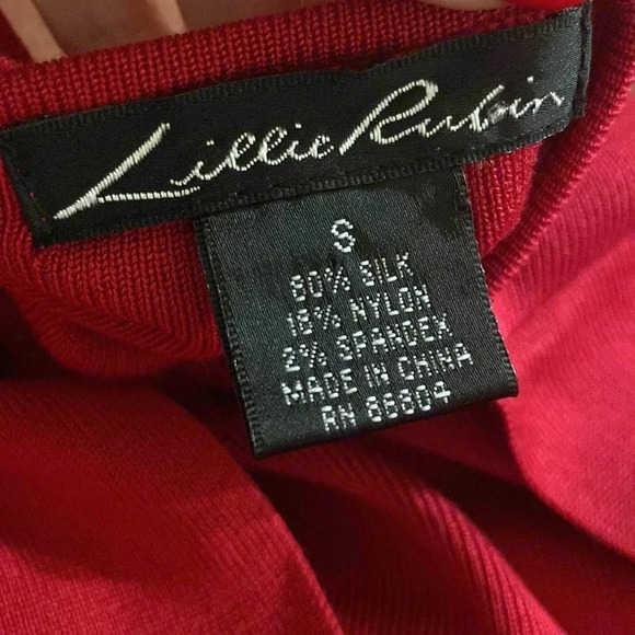 LILLIE Rubin silk burgundy sweater size 8 - Picture 4 of 4